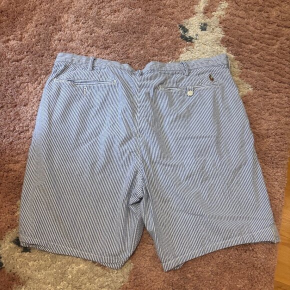 Y2K Polo Ralph Lauren Shorts Stretch Classic Fit Men's 40 Striped Nautical Blue - Picture 2 of 6